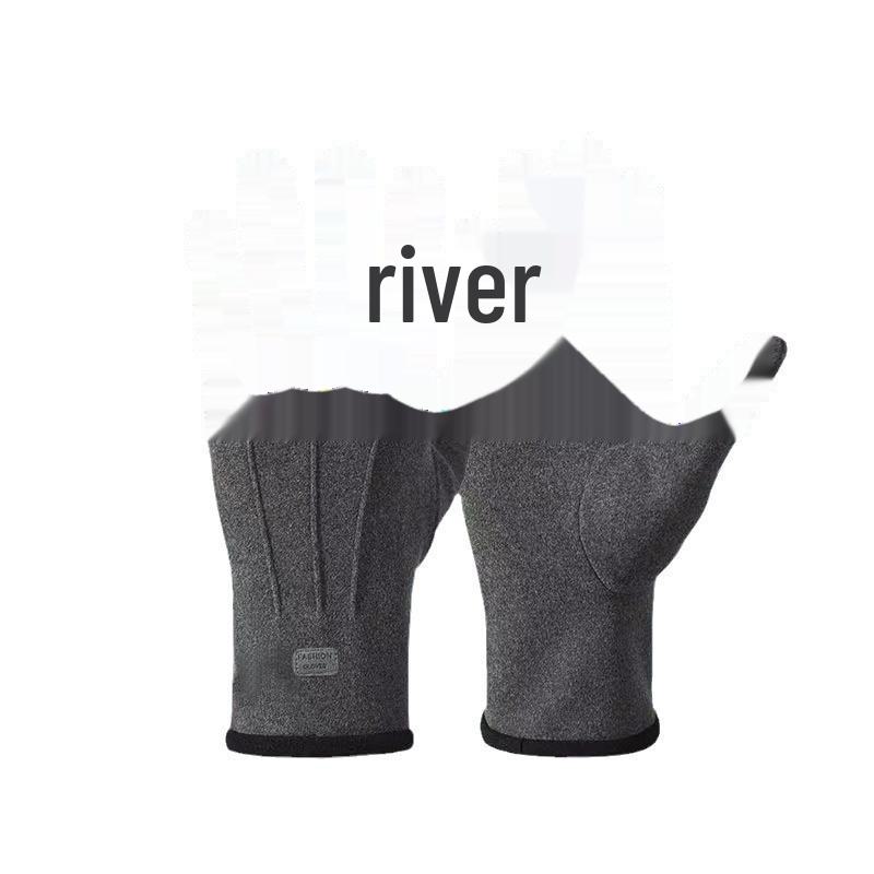Unisex Warm Touchscreen Cycling & Skiing Gloves - Non-Slip, Wear-Resistant, Velvet-Lined for Autumn/Winter