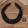 Colorful African Style Multi-Layer Wooden Bead Zircon Sets Chokers Necklace Colorful Bohemian Necklace Earrings Set Party Jewel
