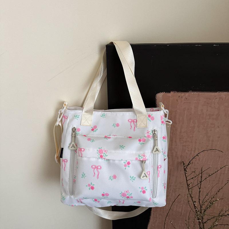 

Вместительная сумка-тоут, для студентов колледжа на занятия, универсальная, свежая и красивая, повседневная, портативная на плечо, сумка-мессенджер белый