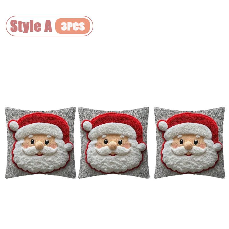 1-10PCS Christmas Pillow Cover Snowman and Reindeer Digital Print Sofa Cushion for Home Office and Living Room Holiday Decor