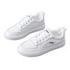 Schuhe mit flachem Boden, einfarbig weiß, Herbst neu, zum Schnüren, einfache Freizeitschuhe, vielseitige Board-Schuhe für Studenten