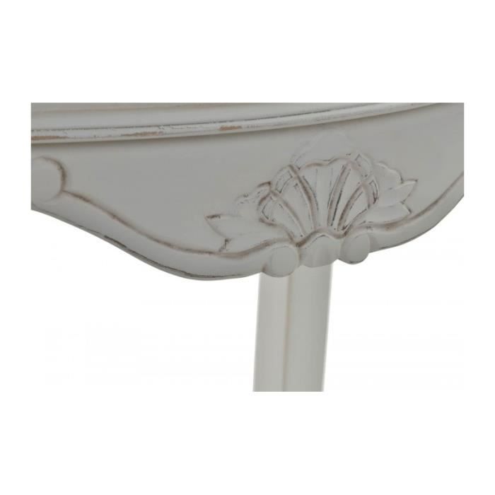 Bedside Table - WADIGA - Classic Romantic - White Wood - 1 Drawer - 35cm X 48cm X 69cm