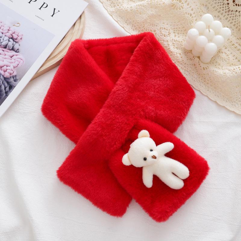 Plyšová šála ve stylu korejského fénixe - Roztomilá, hustá, hřejivá imitace králičí kožešiny, univerzální zimní ochrana krku