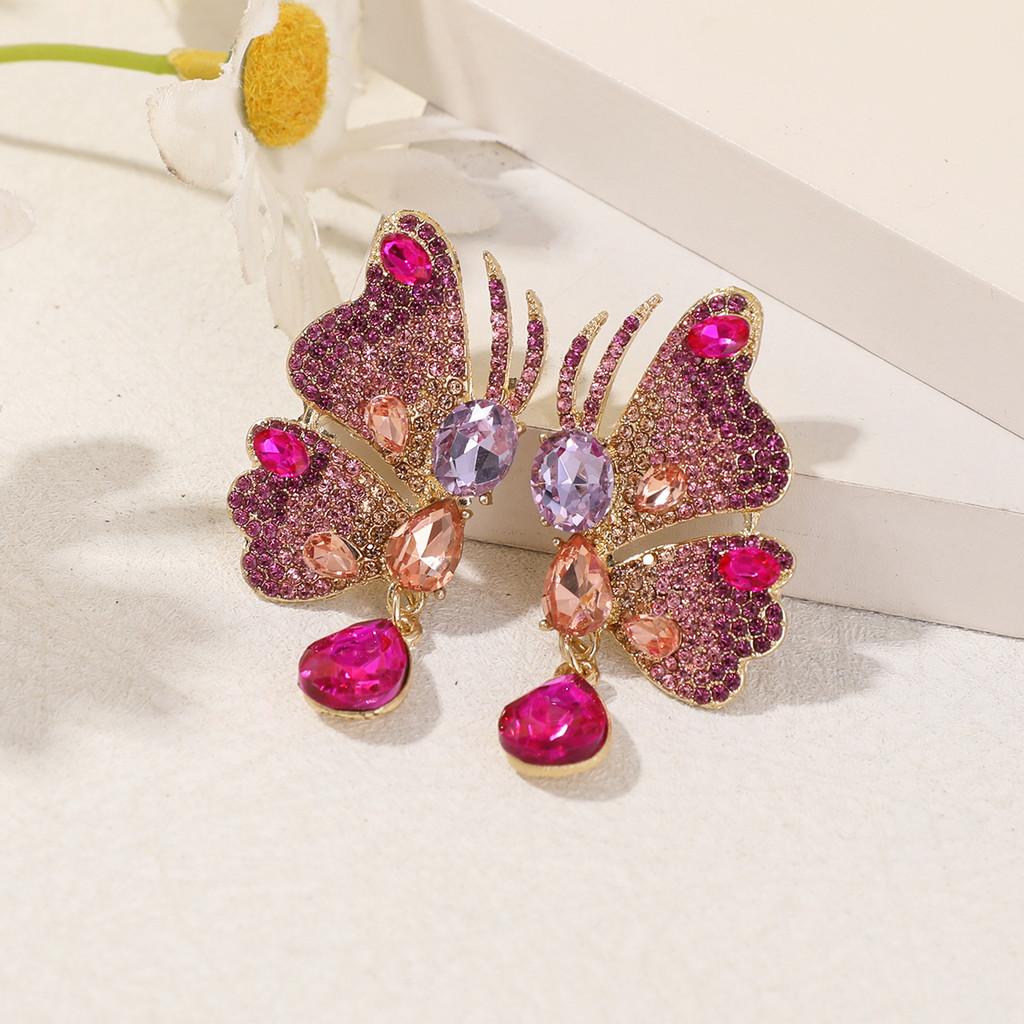 

Animal Zodiac Butterfly Earrings With Luxurious Design For Evening Wear And Women розы красного