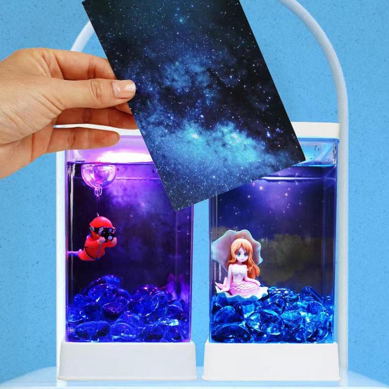 Small Aquarium Compact Aquarium Starter Kit With Light And Filter Home Decor Small Landscape Supplies For Living Room Office