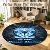 Round Rug Custom NameWarrington Wolves FC Pattern Non Slip Carpet Home Floor Decor