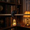 Gancio Scaffale Gatto Con Lanterna Statuetta Statua Ornamento Decorazione per Casa Camera da Letto Scrivania Luce Notturna