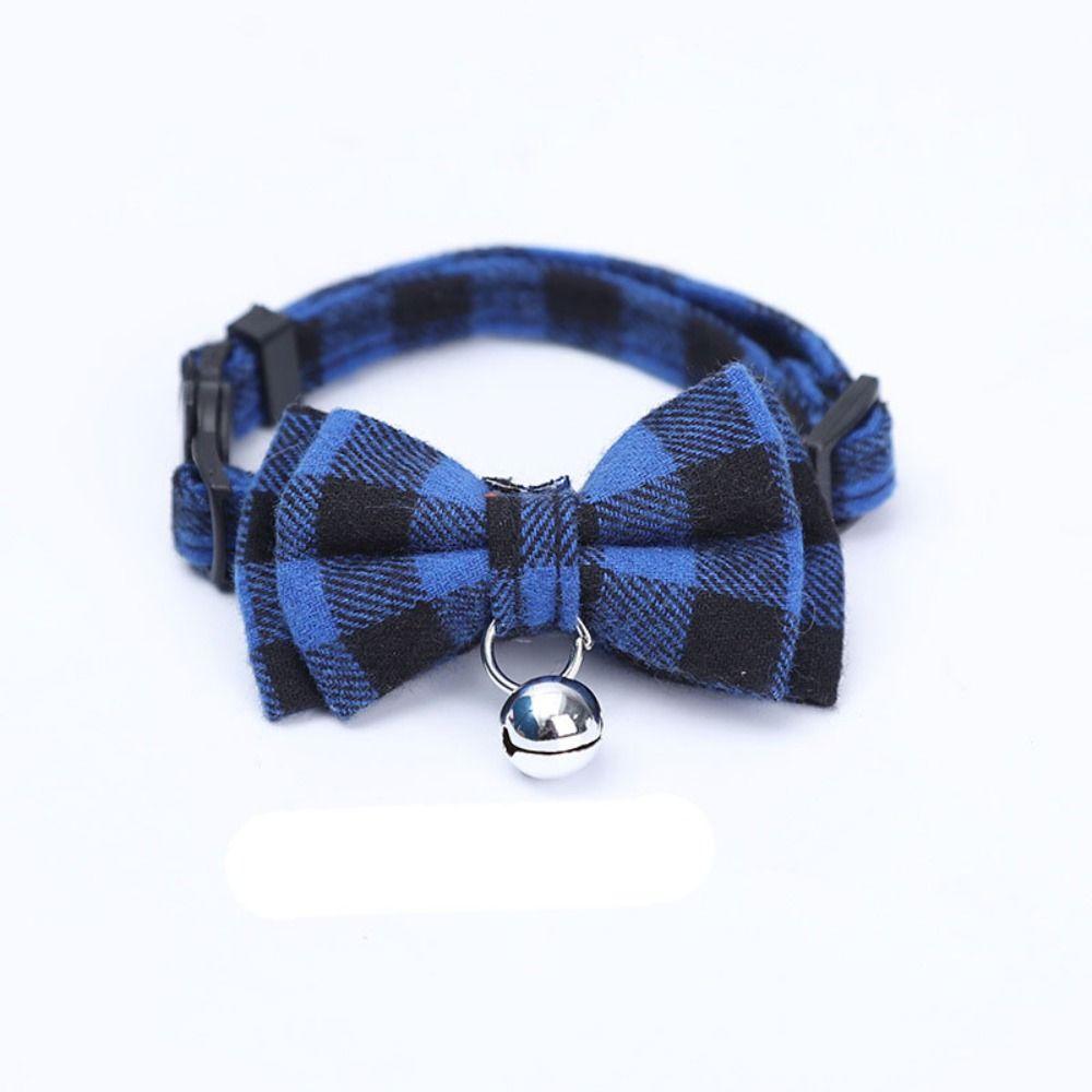 Pet Bow Tie With Bell Cat Dog Necklace Plaid Style Puppy Kitten Collar Animal Grooming Product