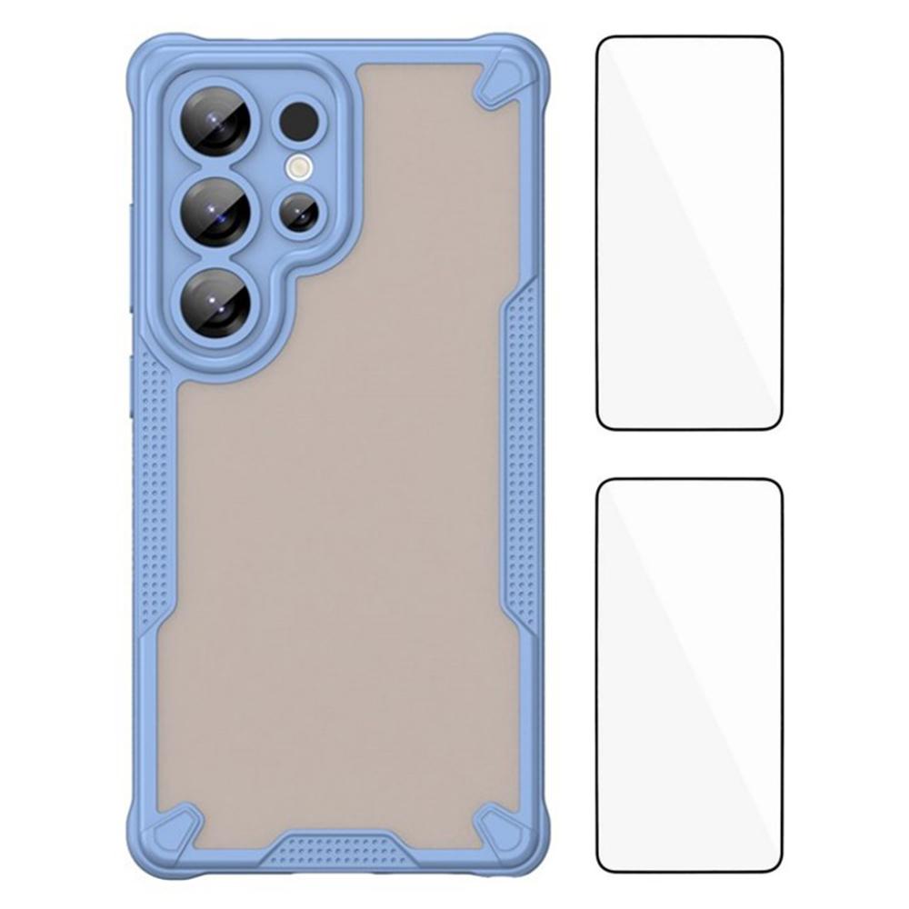 WANLONFENG MFFJ Series For Samsung Galaxy S25 Ultra Back Cover with 2PCS Tempered Glass TPU+Acrylic Phone Case