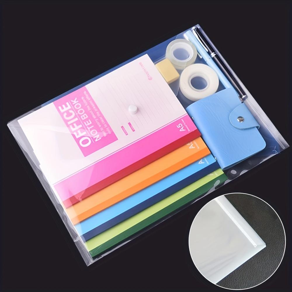 20pcs Transparent Waterproof Reusable Envelope Folder with Buttons, A4 Size, Thickened Plastic Material for School Office Suppli