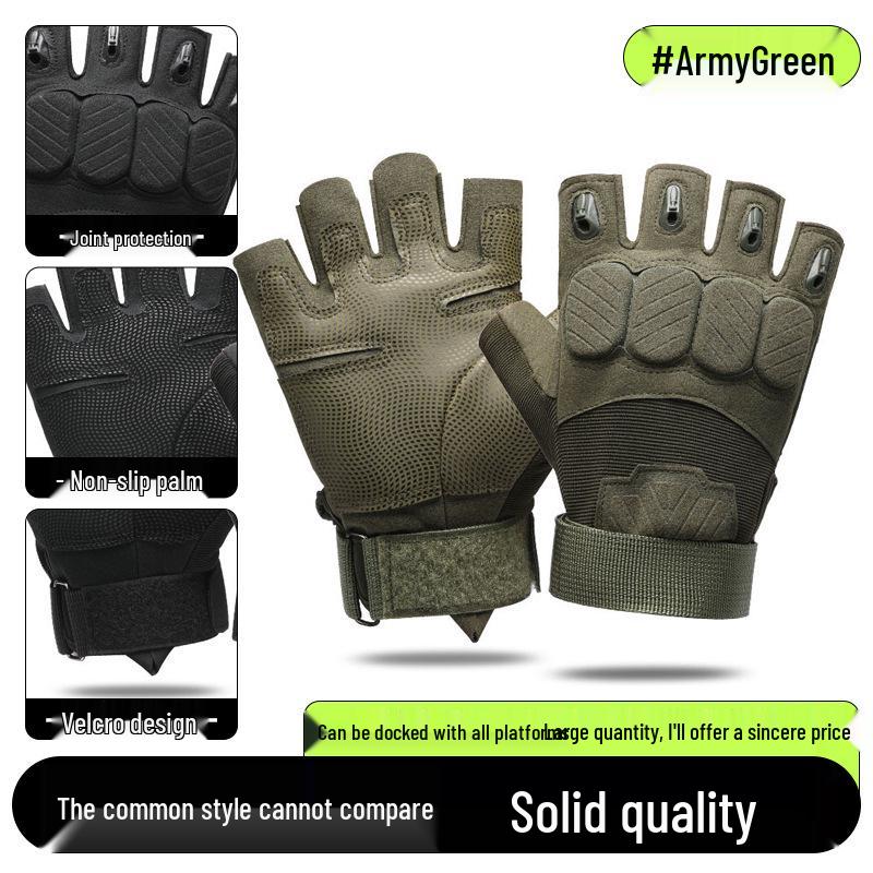 Men's Full-Finger Outdoor Tactical Gloves - Cut-Resistant, Wear-Resistant for Motorcycle Riding & Combat