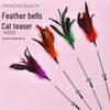 Plastic Feather Spring Teaser Stick with Bell - Bendable Cat Self-Entertainment Toy