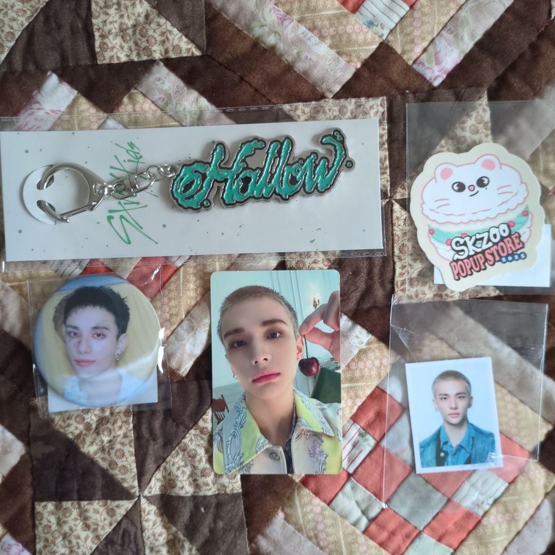 

[USED] Stray Kids Hallow Keychain Hyunjin Lenticular Can Badge with Bonus