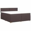 Box Spring Bed with Mattress Dark Brown 200 X 200 Cm Fabric