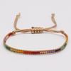 Fashion Minimalist Bohemian Vintage Bead Rainbow Handmade Woven Couple Bracelet