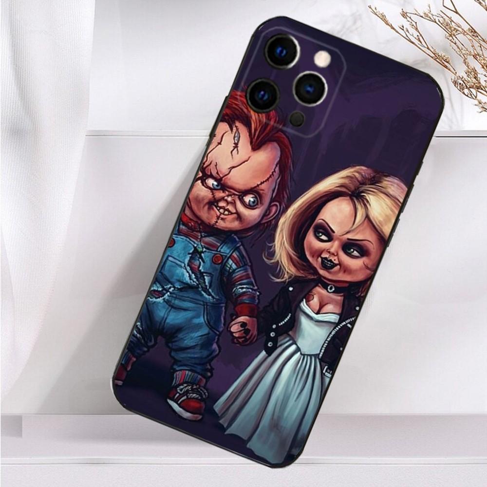 Cute C-Chucky-S F-Film Phone Case For iPhone 16,15,14,13,12,11 Plus,Pro Max,XS,X,XR,SE,Mini,8,7 Soft Silicone Black Cover
