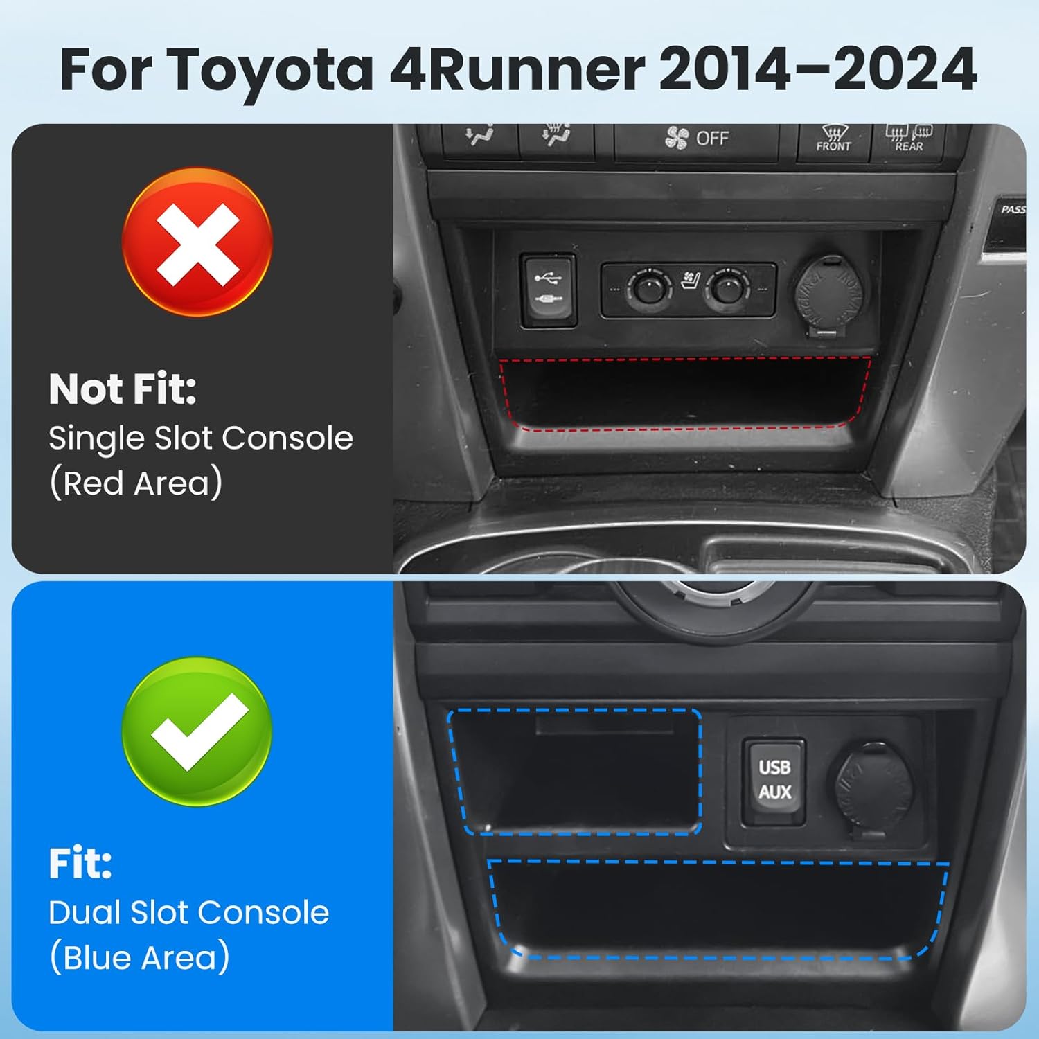 

Upgraded Magnetic Center Console Organizer for Toyota 4Runner 2024 2023 2022 2021 2020-2014 Interior Accessories Lower Dash Storage Box Drawer Center