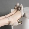 Fashion Shoes for Women 2025 Fashion Buckle Strap Women's High Heels Sexy Elegant Pointed Toe Thin Heels Diamond Hot Sale Ladies Shoes