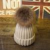 Factory Winter New Large Custom Hat Real Fur Knit Double Pom Pom Hat