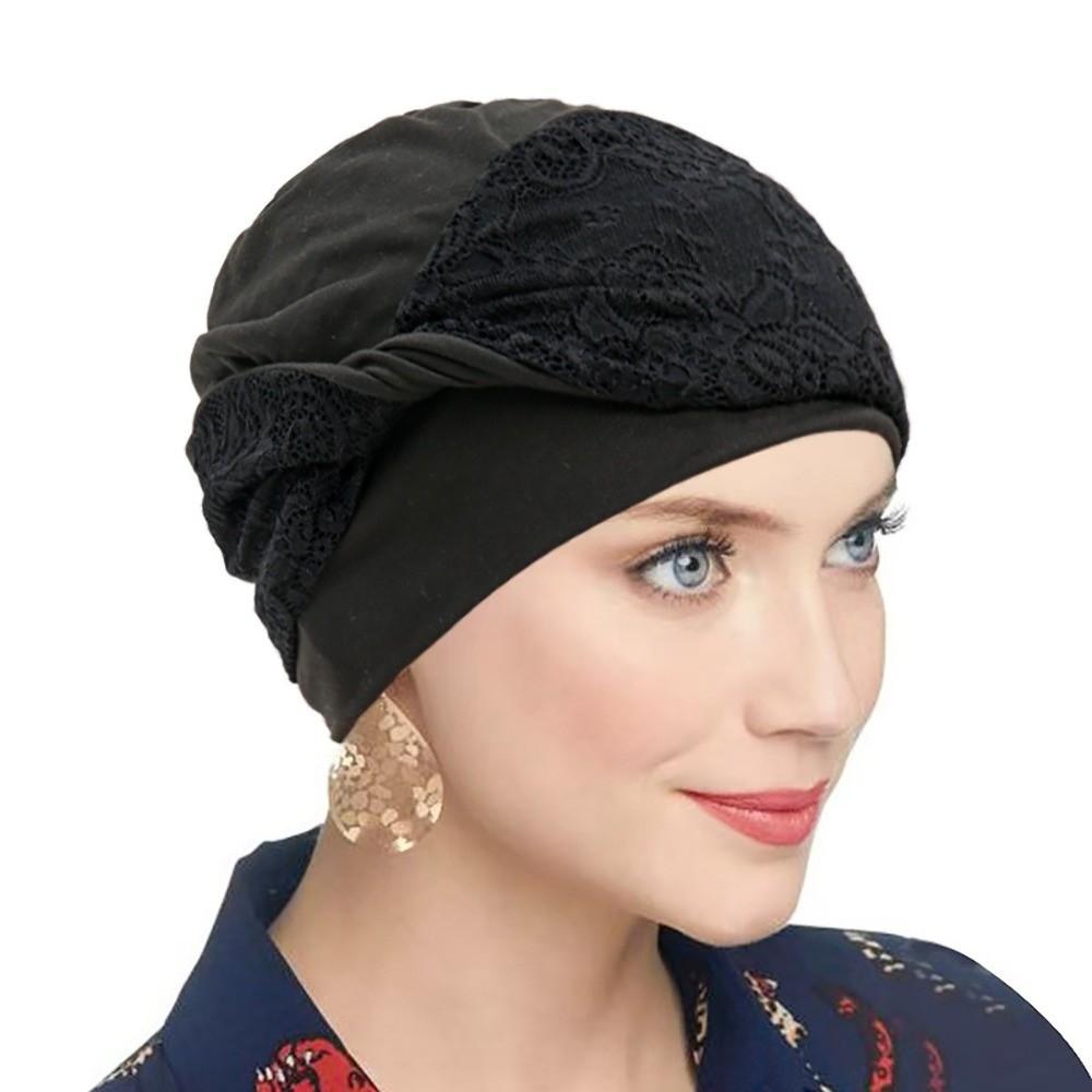 Breathable Chemo Headwear Elastic Beanie Hats Trendy Hijab Cap  for Women