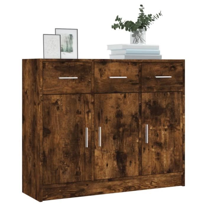 VidaXL Buffet Smoked Oak 91x28x75 Cm Engineered Wood 823013