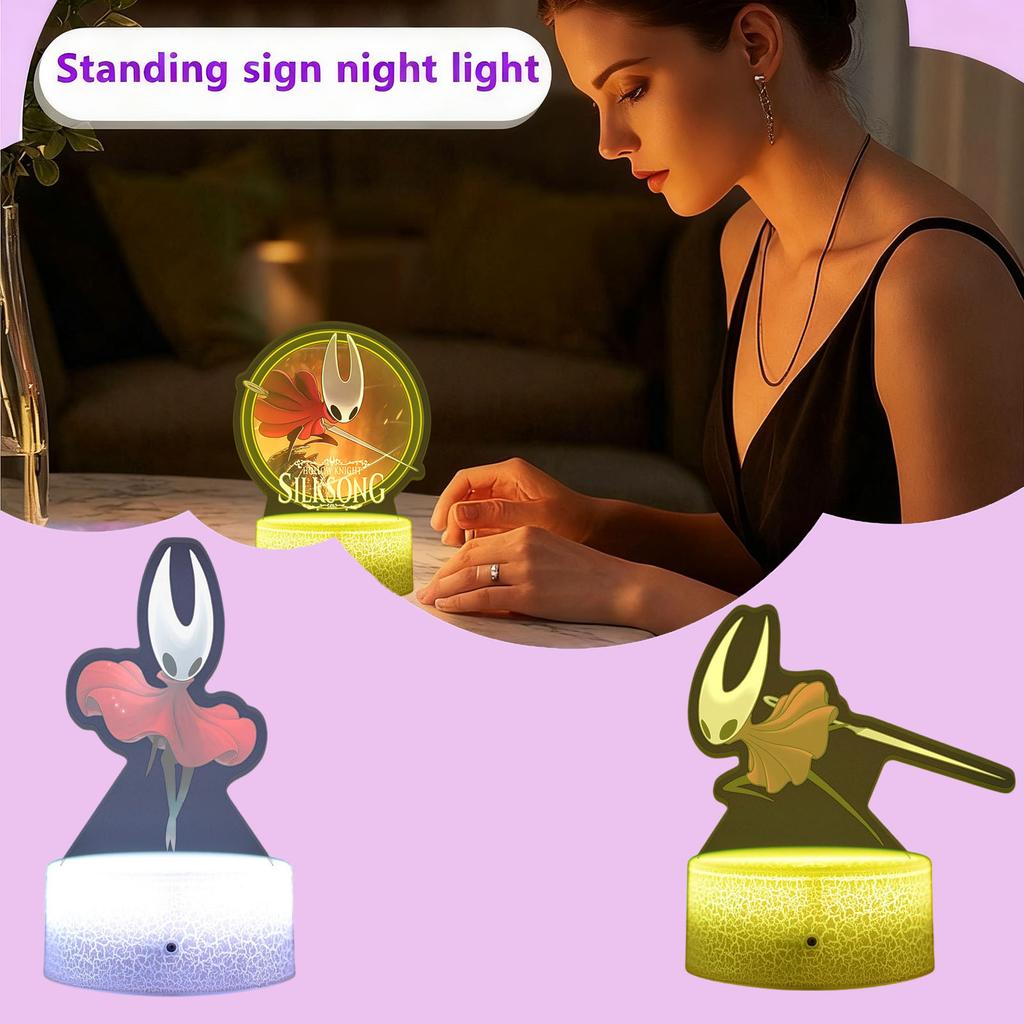 Premium Acrylic Night Lights Collection – Intricate Character-Inspired Designs With Cracked Base, Warm Ambient Glow For Bedrooms, Desks & Shelves,