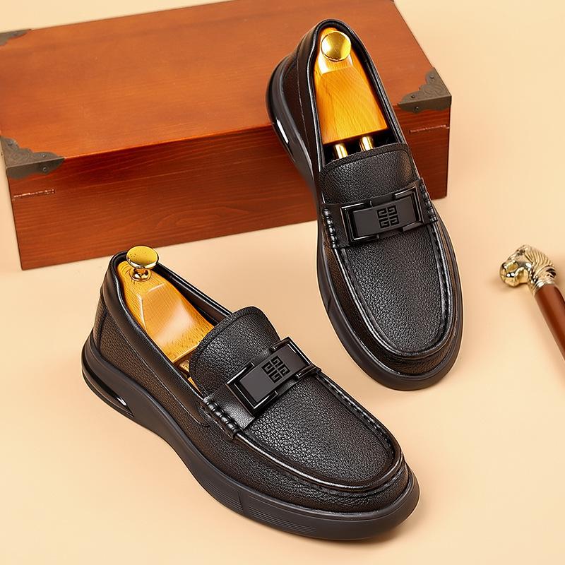 Men's shoes crocodile pattern beanie shoes large size lazy shoes British casual driving shoes men's business leather shoes men