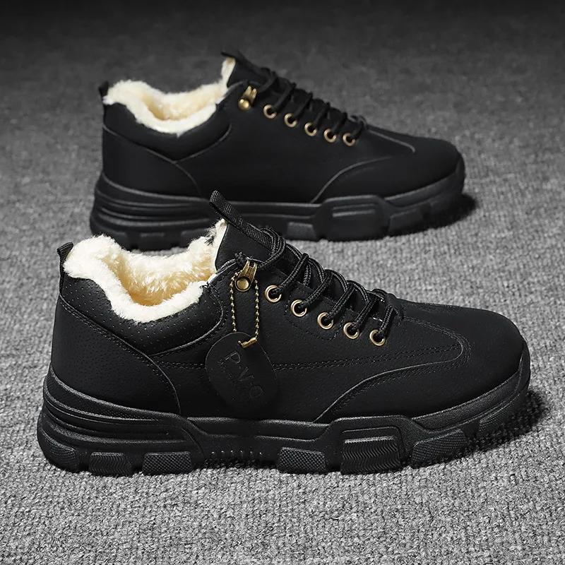 Fashion Casual Cotton Shoes 2024The New Snow Boots Winter Keep Warm Hiking Shoes Outdoor Plush Thickening Men Snow Boots Casual Sneakers