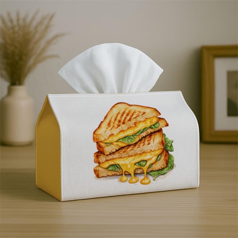 1pc Contemporary Food Tissue Holder, Creative Sandwich Design for Home Living Room Organization, Minimalist Color Tissue Holder, Napkin Dispenser