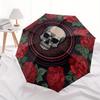 Day of the Dead Skull & Roses Circular  PrintUmbrella, Portable 3-Fold Compact Umbrella,Christmas Gift ES582