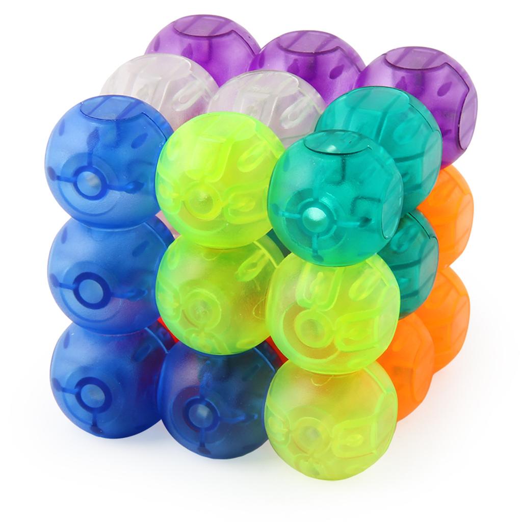 Dětské DIY kreativní stavební bloky třetího řádu s magnetickými kuličkami 6 cm, trojrozměrné magnetické stavební bloky Rubikova kostka s návodem, dárková hračka