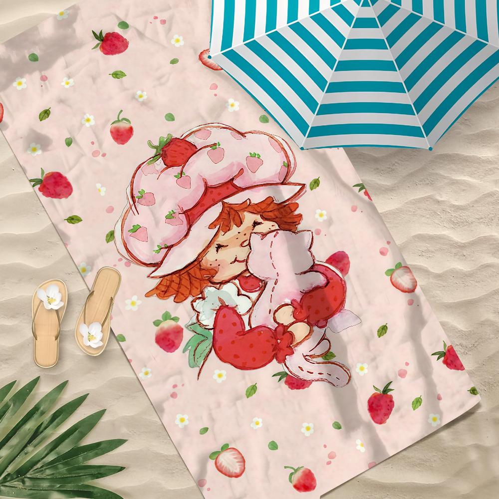 Towel Beach Towel Oversized Quick S-ShortcakesE Dry Towel S-Strawberry Absorbent Soft Swim BeachTowels for Kawaii Men Women