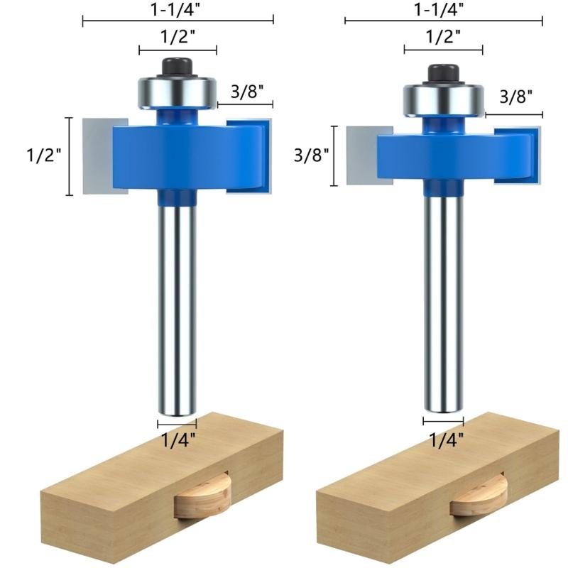 Pack of 7 Carbides Router Bit Set Featuring Ball Bearings Wood Chamfer Bit for Accuracy Woodworking Applications