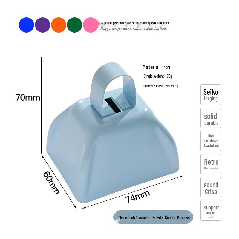 Three-Inch & Four-Inch Hand-Cranked Cowbells - 13 Colors, Perfect for Parties and Handicrafts