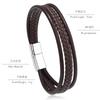 Multi Layer Braided Leather Bracelet For Men Minimalist Retro Commute Wristband Stylish Durable Accessory