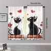 Set Of 2 Upscale Curtains Story Love Cat Fabric Without Rod Stuff Clearance Living Room Bedroom Curtain Polyester Machine Washable Perfect For