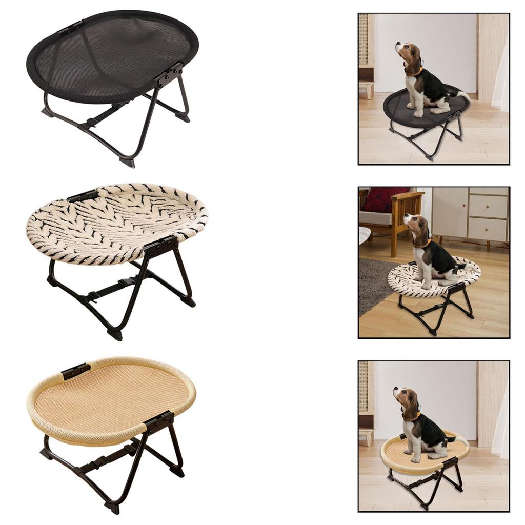 Dog Cot Elevated Iron Frame Travel Portable Pet Furniture Bed for Cats and Small Dogs