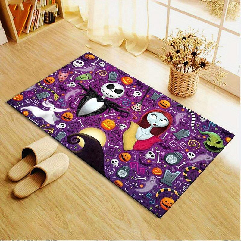 1pc Disney Jack Skellington01 Pattern Carpet Area Rug Non-slip Carpet Hand Washable Floor Mat Suitable For Living Room Bedroom Home Decor
