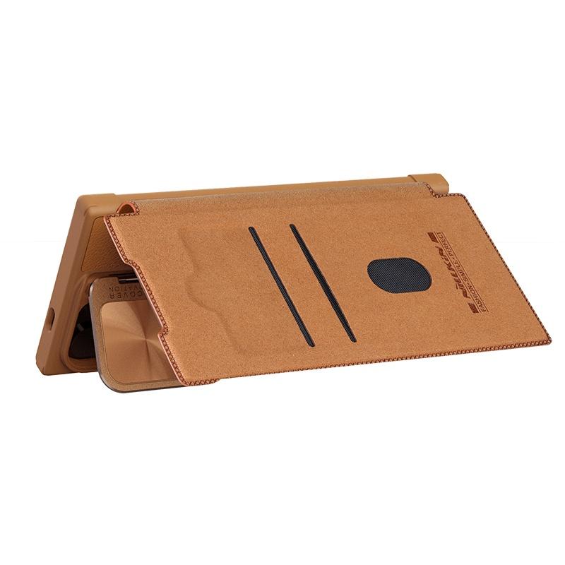 

Шкіряний чохол Nillkin Luxury Flip QIN ProP для Samsung Galaxy S24 Ultra Plus Phone Case Протиударний захисний чохол для камери For Galaxy S24 коричневий