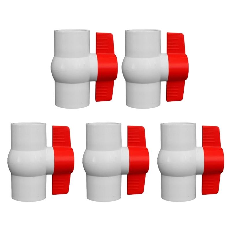 5 Pack Sturdy PVC Round Valves 2Inch T Handle Convenient Accessory for Home Water Systems and Industrial Daily Use