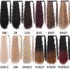 Corn Wavy Long Ponytail Synthetic Hairpiece Wrap On Clip Hair Extensions Ombre Ponytail