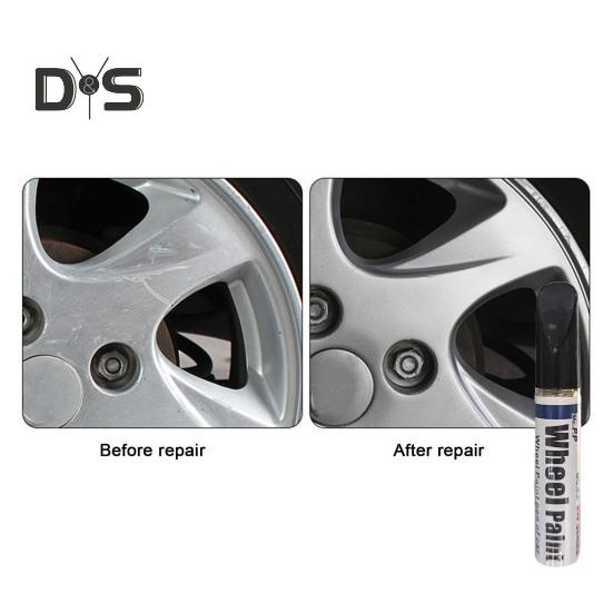 Opravné pero s lesklou černou obroučkou Rychleschnoucí Snadno použitelné Kompaktní velikost Přenosné opakovaně použitelné pero na opravu kol auta