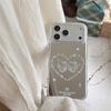 New 2026 Mirror Cartoon Cat Heart Phone Case For iPhone 17 Pro 16 15 14 Pro Max with Glitter Frame Shockproof Cover Girl