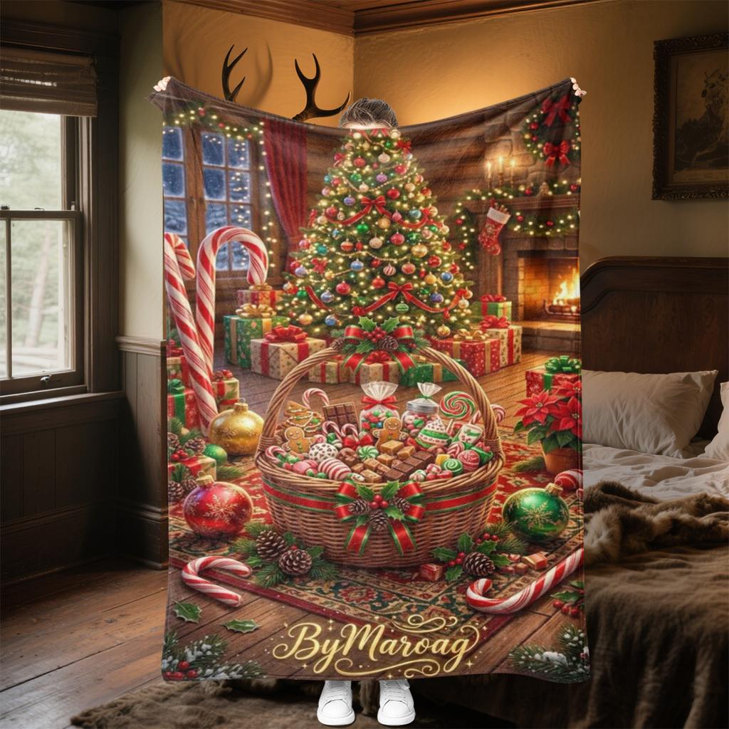 Christmas Plush Blanket Soft Comfortable All Seasons Perfect Sofa Office Naps Outdoor Travel Makes Great Gift