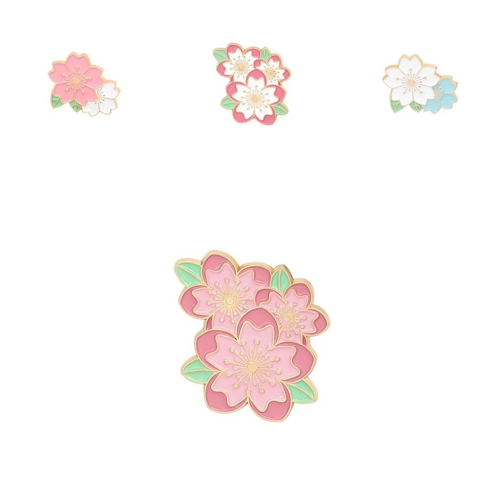 Unique Geometric Brooches In Japanese Sakura Design Versatile Enamel Pins For Men And Women