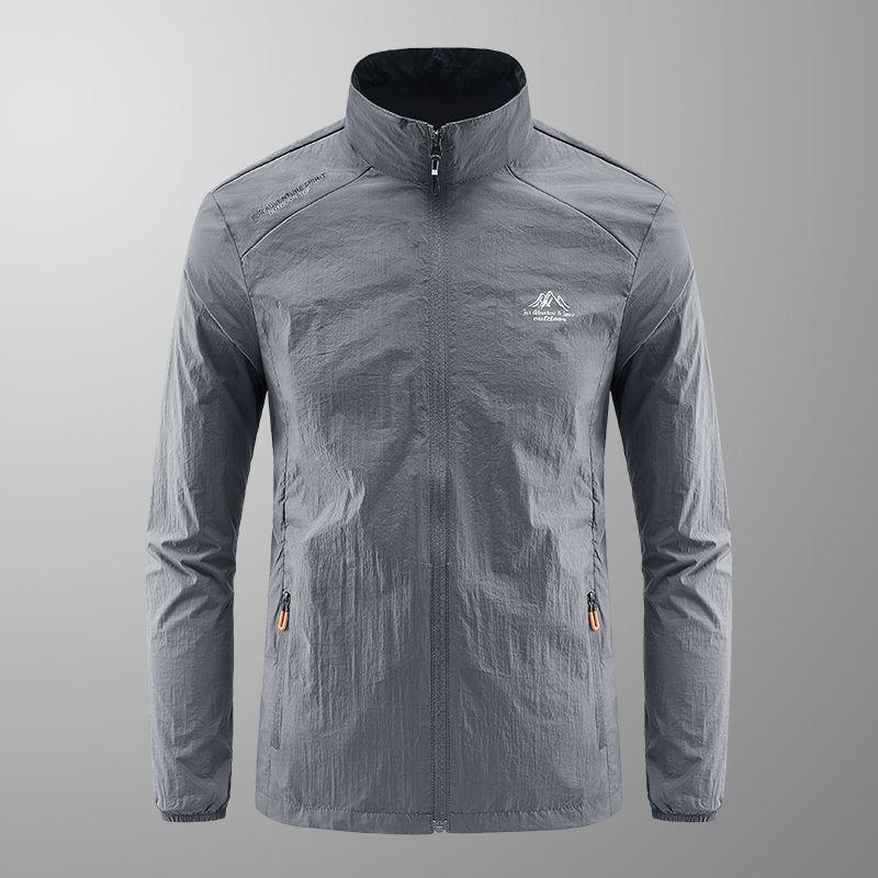 2023 New Summer Stand Collar Ultra-thin Waterproof and Breathable Fishing Suit Outdoor Ice Silk Oversized Quick Drying Jacket