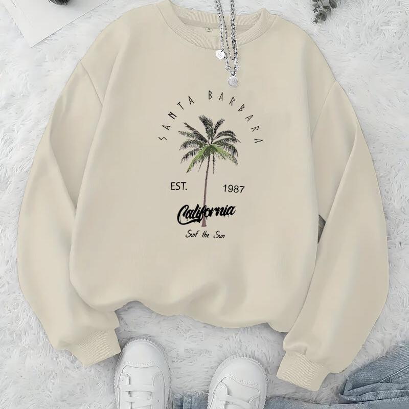 

Stylish Printed Women s Crew Neck Hoodie, Unique Print Design & Comfortable XXL бежевий