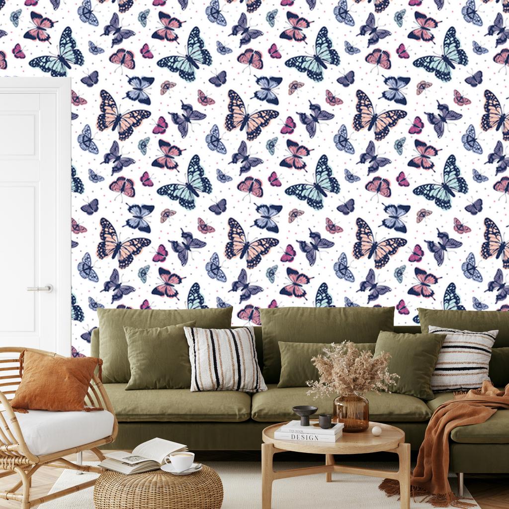 Beautiful Butterflies Wallpaper for Living Room and Bedroom 50x1000