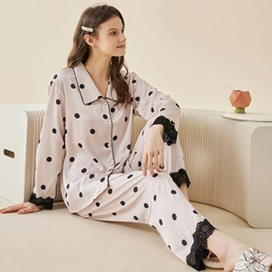 Clearance: Spring/Summer Ice Silk Pajama Set for Couples - Women's Imitation Silk