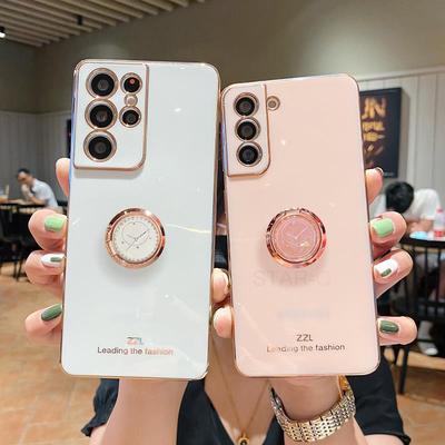 Coque de luxe en silicone avec anneau support pour Samsung Galaxy S23 Plus, S22 Ultra, S21, S20 Fe, S23Plus, S23Ultra